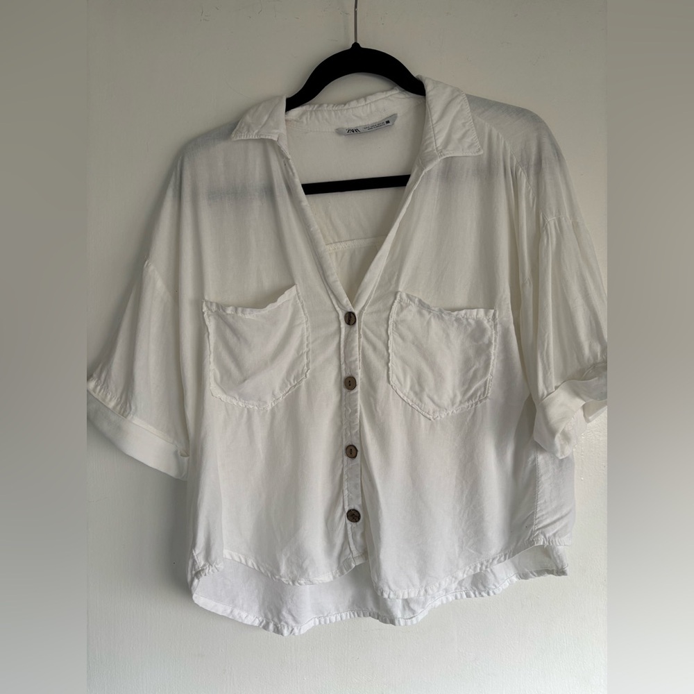 Zara white top size S